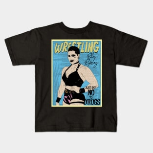 Artwork Rhea Ripley Wrestling /// Just Say No To Drugs Kids T-Shirt